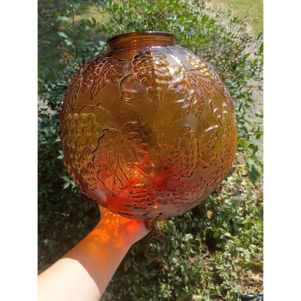 RARE Vintage BEAUTIFUL Hanging Swag Shade Only 1970s Grapevine Design 16.5"